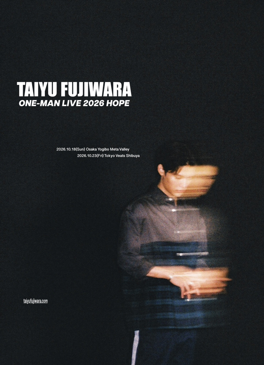 「TAIYU FUJIWARA ONE-MAN LIVE 2026 "HOPE"」開催決定！